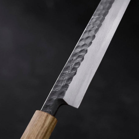 Yanagiba Blue Steel #2 Kurouchi Tsuchime Yaki Urushi Handle 270mm (10.6”)-[Musashi]-[Japanese-Kitchen-Knives]
