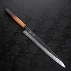 Yanagiba Blue Steel #2 Kurouchi Tsuchime Yaki Urushi Handle 300mm (11.8”)-[Musashi]-[Japanese-Kitchen-Knives]