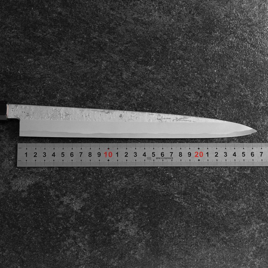 Yanagiba Blue Steel #2 Nashiji Buffalo Walnut Handle 270mm (10.6”)-[Musashi]-[Japanese-Kitchen-Knives]