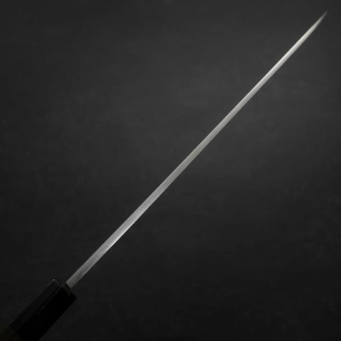 Yanagiba Blue Steel #2 Suminagashi Buffalo Ebony Handle 240mm (9.4”)-[Musashi]-[Japanese-Kitchen-Knives]