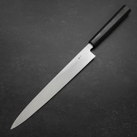 Yanagiba Blue Steel #2 Suminagashi Buffalo Ebony Handle 270mm (10.6”)-[Musashi]-[Japanese-Kitchen-Knives]