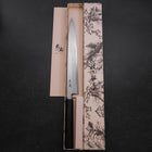 Yanagiba Blue Steel #2 Suminagashi Buffalo Ebony Handle 270mm (10.6”)-[Musashi]-[Japanese-Kitchen-Knives]