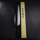 Yanagiba Blue Steel #1 Suminagashi Buffalo Ebony Handle With Sheath 330mm-[Musashi]-[Japanese-Kitchen-Knives]