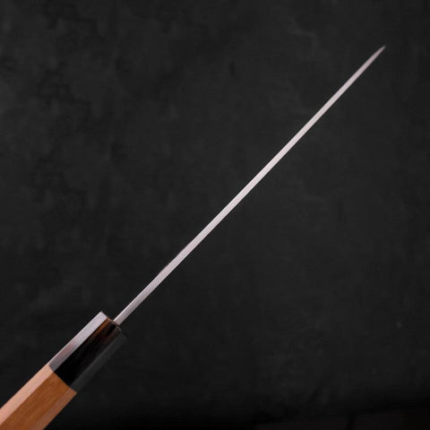 Yanagiba Left Hand AUS-10 Polished Buffalo Teak Handle 270mm (10.6”)-[Musashi]-[Japanese-Kitchen-Knives]