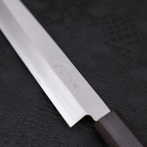 Yanagiba Left Hand AUS-10 Polished Ebony Handle 210mm (8.3”)-[Musashi]-[Japanese-Kitchen-Knives]