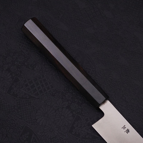 Yanagiba Left -Hand Silver Steel #3 Kasumi Buffalo Ebony Handle 300mm (11.8”)-[Musashi]-[Japanese-Kitchen-Knives]
