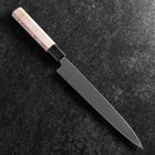 Yanagiba Left-Hand Silver Steel #3 Kasumi Buffalo Magnolia Handle 210mm (8.3”)-[Musashi]-[Japanese-Kitchen-Knives]