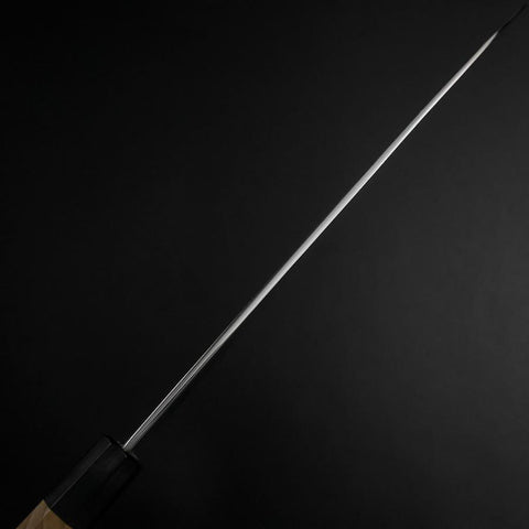 Yanagiba Left-Hand Silver Steel #3 Kasumi Buffalo Magnolia Handle 240mm (9.4”)-[Musashi]-[Japanese-Kitchen-Knives]
