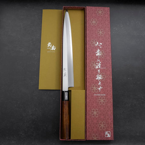 Yanagiba SK Steel Kasumi Rosewood Handle 270mm (10.6”)-[Musashi]-[Japanese-Kitchen-Knives]