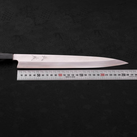 Yanagiba Silver Steel #3 Hon-Kasumi Buffalo Teak Handle 270mm (10.6”)-[Musashi]-[Japanese-Kitchen-Knives]