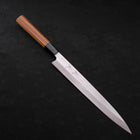 Yanagiba Silver Steel #3 Hon-Kasumi Buffalo Teak Handle 270mm (10.6”)-[Musashi]-[Japanese-Kitchen-Knives]