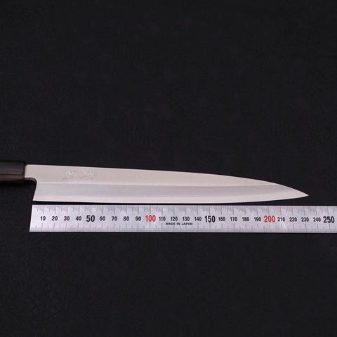 Yanagiba Silver Steel #3 Kasumi Buffalo Ebony Handle 240mm (9.4”)-[Musashi]-[Japanese-Kitchen-Knives]