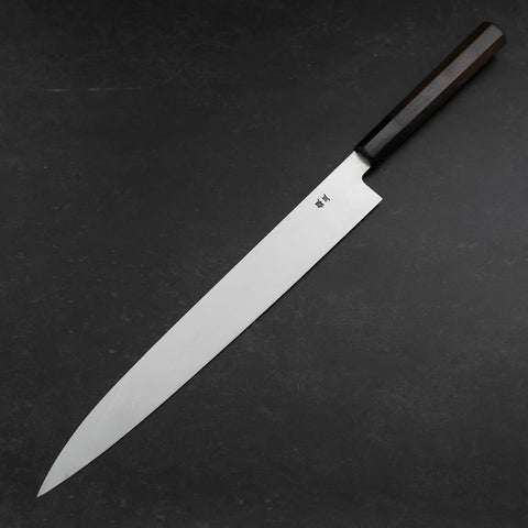 Yanagiba Silver Steel #3 Kasumi Buffalo Ebony Handle 300mm (11.8”)-[Musashi]-[Japanese-Kitchen-Knives]