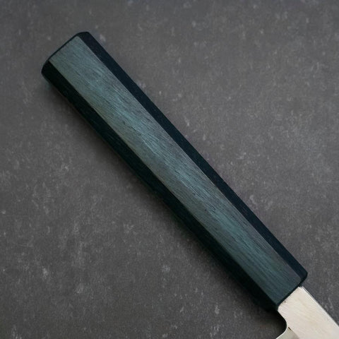 Yanagiba Silver Steel #3 Kasumi Dark Blue Urushi Handle 200mm (7.9”)-[Musashi]-[Japanese-Kitchen-Knives]