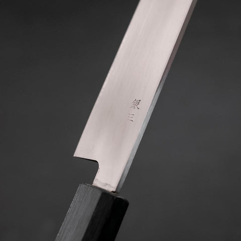 Yanagiba Silver Steel #3 Kasumi Dark Blue Urushi Handle 240mm (9.4”)-[Musashi]-[Japanese-Kitchen-Knives]