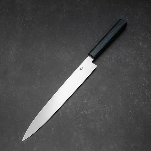 Yanagiba Silver Steel #3 Kasumi Dark Blue Urushi Handle 260mm-[Musashi]-[Japanese-Kitchen-Knives]