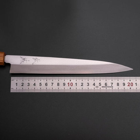 Yanagiba Silver Steel #3 Kasumi Yaki Urushi Handle 205mm (8.1”)-[Musashi]-[Japanese-Kitchen-Knives]