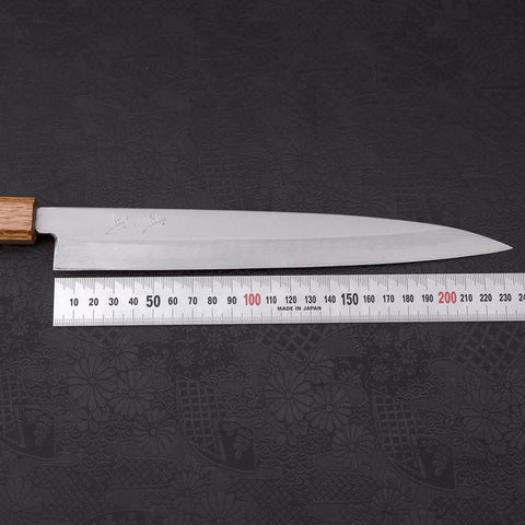 Yanagiba Silver Steel #3 Kasumi Yaki Urushi Handle 240mm (9.4”)-[Musashi]-[Japanese-Kitchen-Knives]