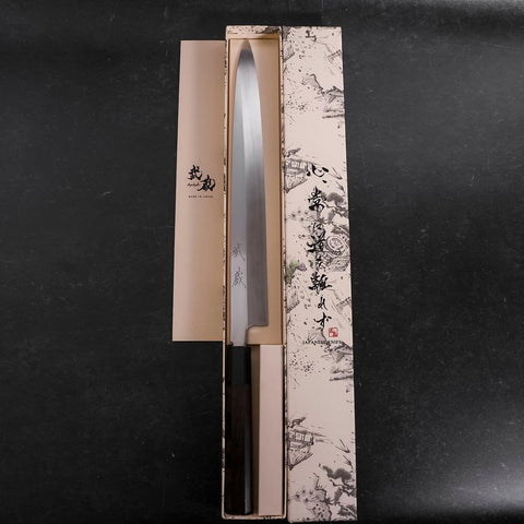 Yanagiba VG-10 Mirror Buffalo Ebony Handle 300mm (11.8”)-[Musashi]-[Japanese-Kitchen-Knives]