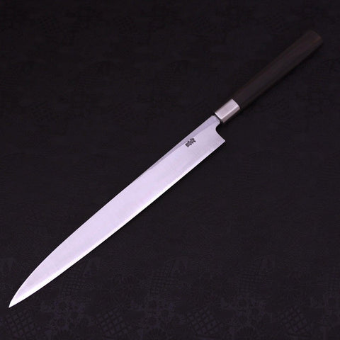 Yanagiba White Steel #1 Ebony Handle 300mm (11.8”)-[Musashi]-[Japanese-Kitchen-Knives]