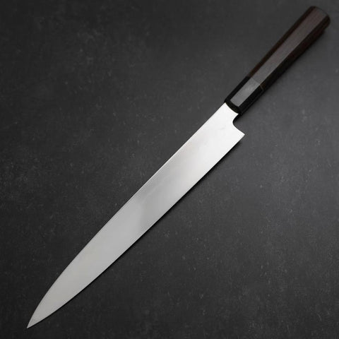 Yanagiba White Steel #2 Honyaki Buffalo Ebony Handle 270mm (10.6”)-[Musashi]-[Japanese-Kitchen-Knives]
