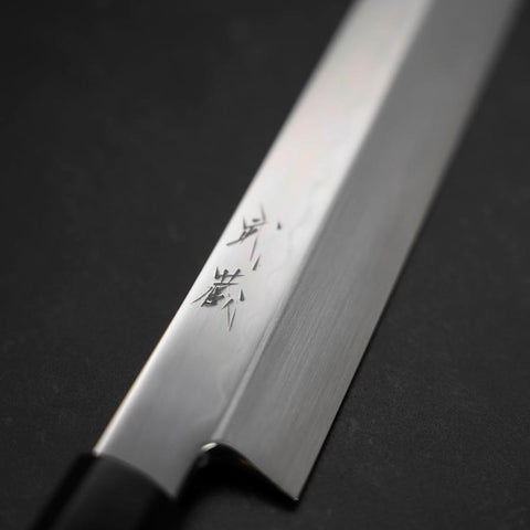 Yanagiba White Steel #2 Honyaki Buffalo Ebony Handle 270mm (10.6”)-[Musashi]-[Japanese-Kitchen-Knives]