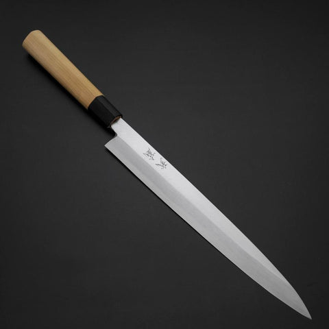 Yanagiba White Steel #2 Kasumi Buffalo Magnolia Handle 270mm (10.6”)-[Musashi]-[Japanese-Kitchen-Knives]