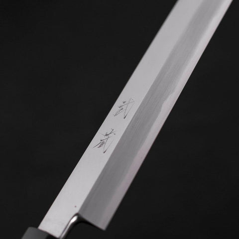 Yanagiba White Steel #2 Kasumi Buffalo Walnut Handle 270mm (10.6”)-[Musashi]-[Japanese-Kitchen-Knives]