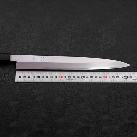 Yanagiba White Steel #2 Kasumi Buffalo Walnut Handle 270mm (10.6”)-[Musashi]-[Japanese-Kitchen-Knives]