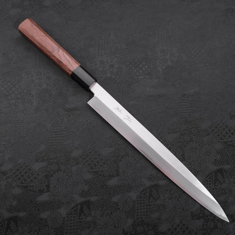 Yanagiba White Steel #2 Kasumi Buffalo Walnut Handle 270mm (10.6”)-[Musashi]-[Japanese-Kitchen-Knives]