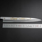 Yanagiba White Steel #2 Kasumi Chokin Dragon Buffalo Ebony Handle 240mm (9.4”)-[Musashi]-[Japanese-Kitchen-Knives]