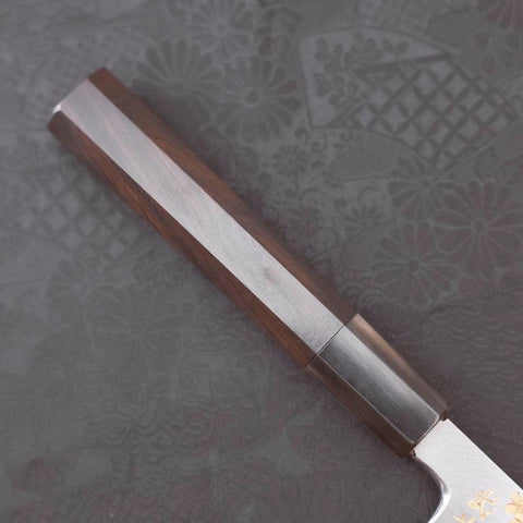 Yanagiba White Steel #2 Kasumi Chokin Sakura-Fuji Buffalo Ebony Handle 210mm (8.3”)-[Musashi]-[Japanese-Kitchen-Knives]