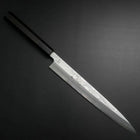 Yanagiba White Steel #2 Kasumi Silver Dragon Buffalo Ebony Handle 240mm (9.4”)-[Musashi]-[Japanese-Kitchen-Knives]