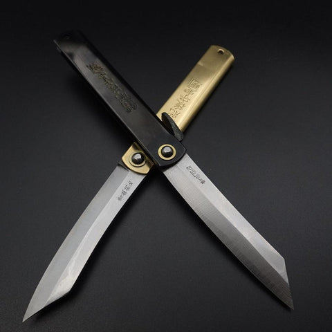 Damascus Black Higonokami Aogami 120mm (4.7”)-[Musashi]-[Japanese-Kitchen-Knives]