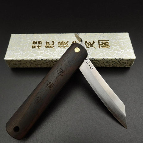 Higonokami VG-10 100mm Ebony (3.9”)-[Musashi]-[Japanese-Kitchen-Knives]