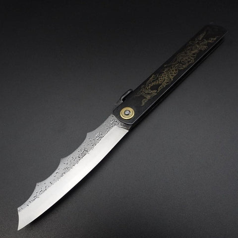 Ryubu-Dragon Black Higonokami Aogami 120mm (4.7”)-[Musashi]-[Japanese-Kitchen-Knives]